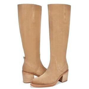 Sam Edelman Soyer Knee High Boots Size 5 Leather Suede Caramel NEW